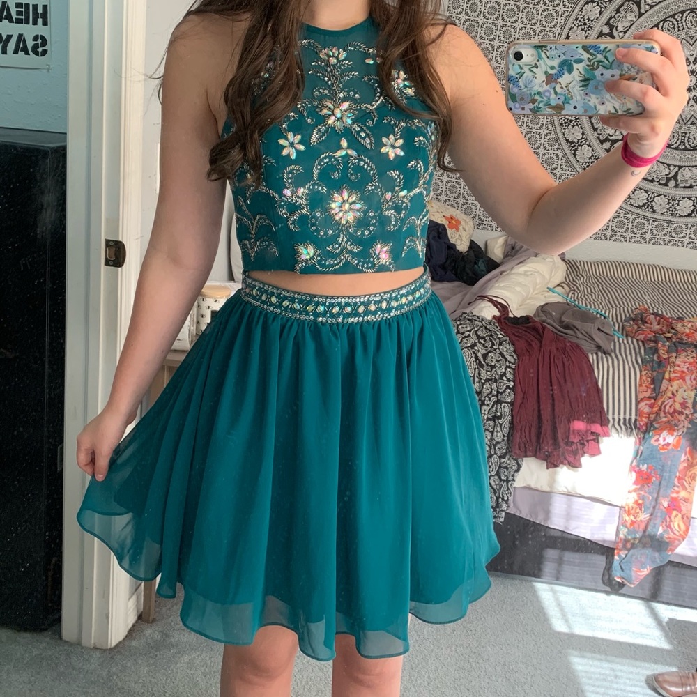 ◽️ Teal Two-piece Dress ◽️